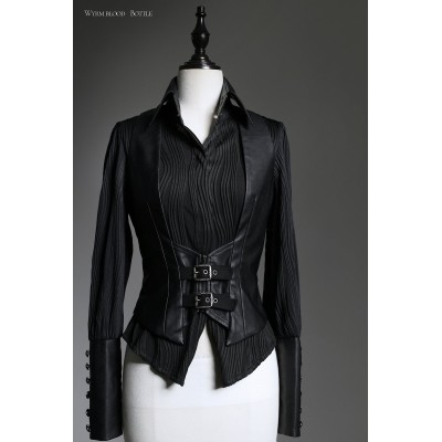 Lilith House Wyrm Breath Knitted and Leather Blouse(Reservation/Full Payment Without Shipping)